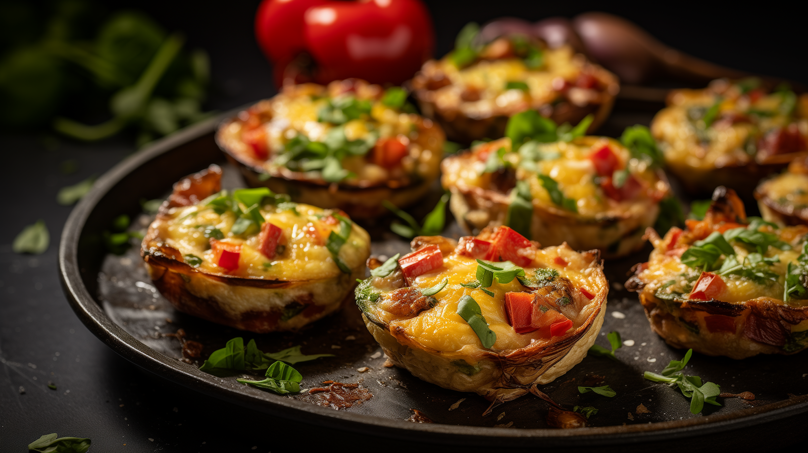 Image of BBQ veggie egg muffins.