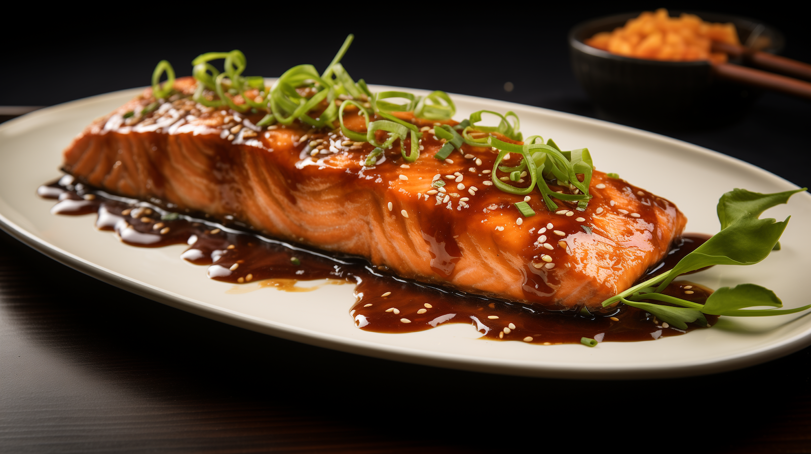 Image of honey sriracha glazed salmon.