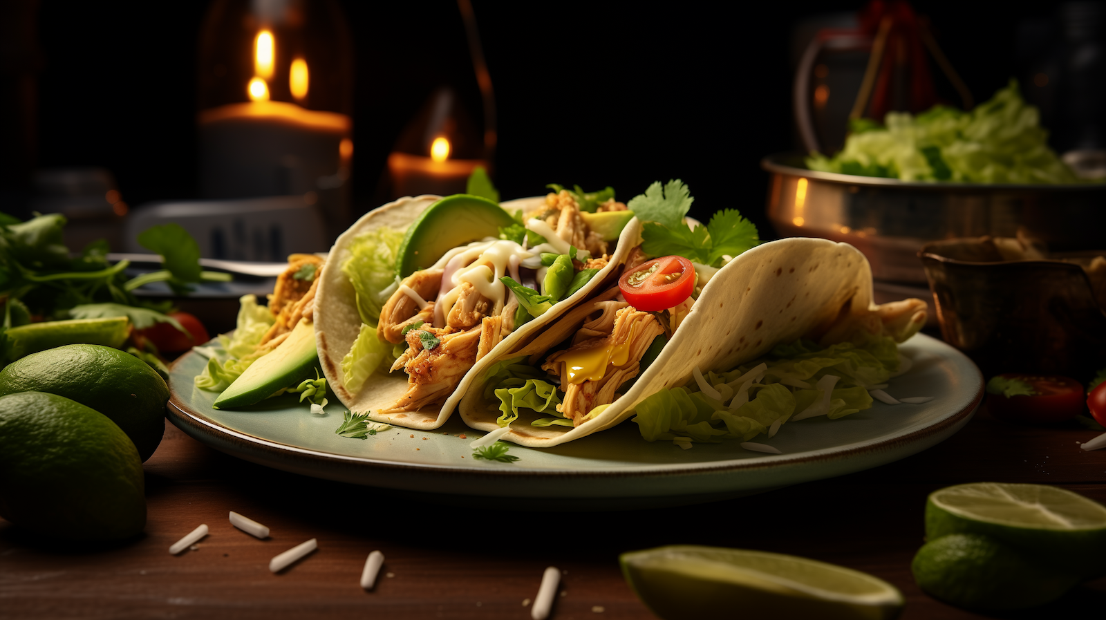 Image of spicy garlic parmesan chicken tacos.