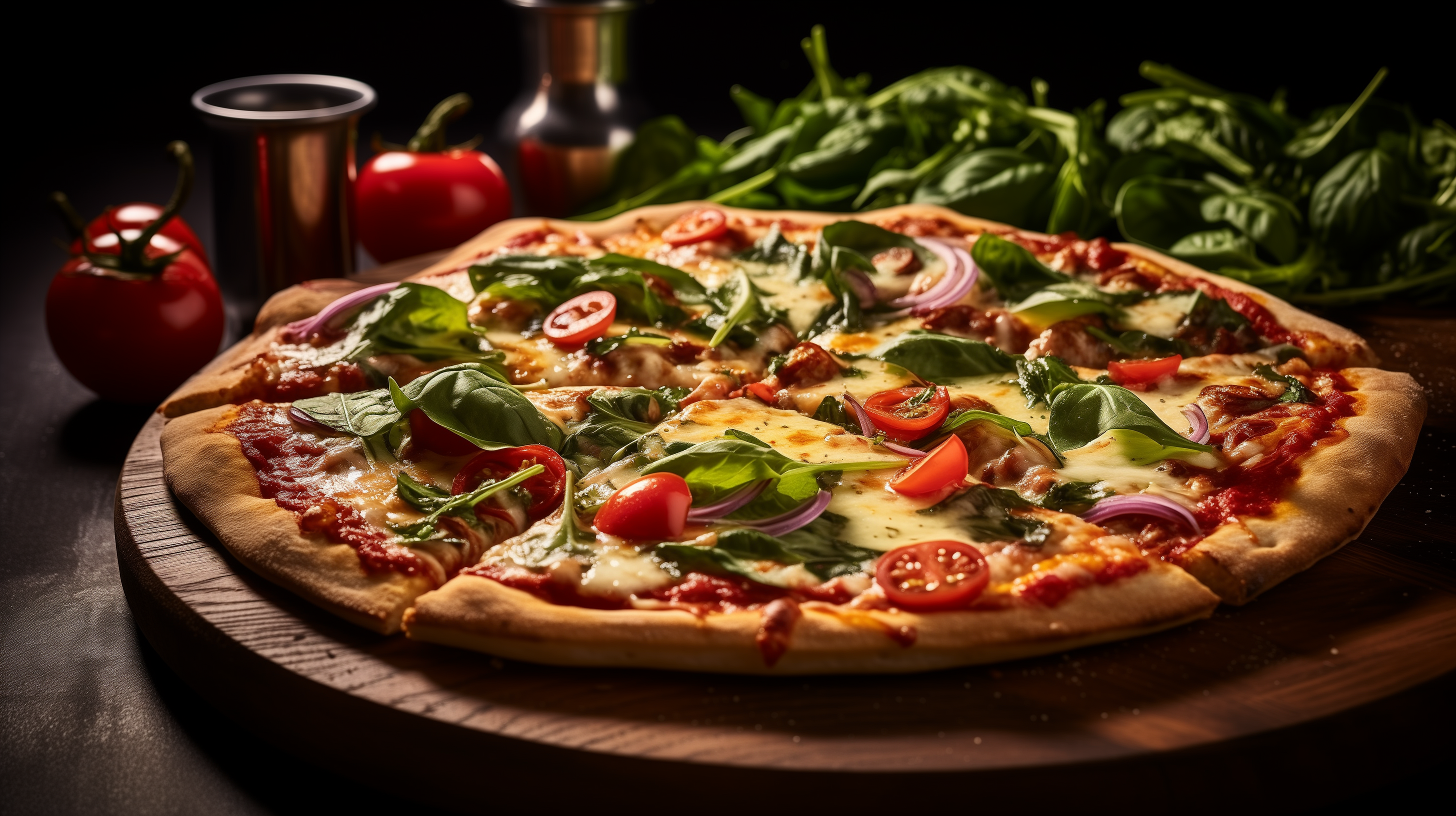 Image of a veggie delight sriracha pizza.