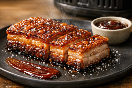 Air Fryer Pork Belly with BBQ Sauce