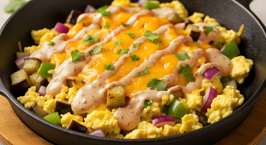 Cheesy Eggplant Scramble