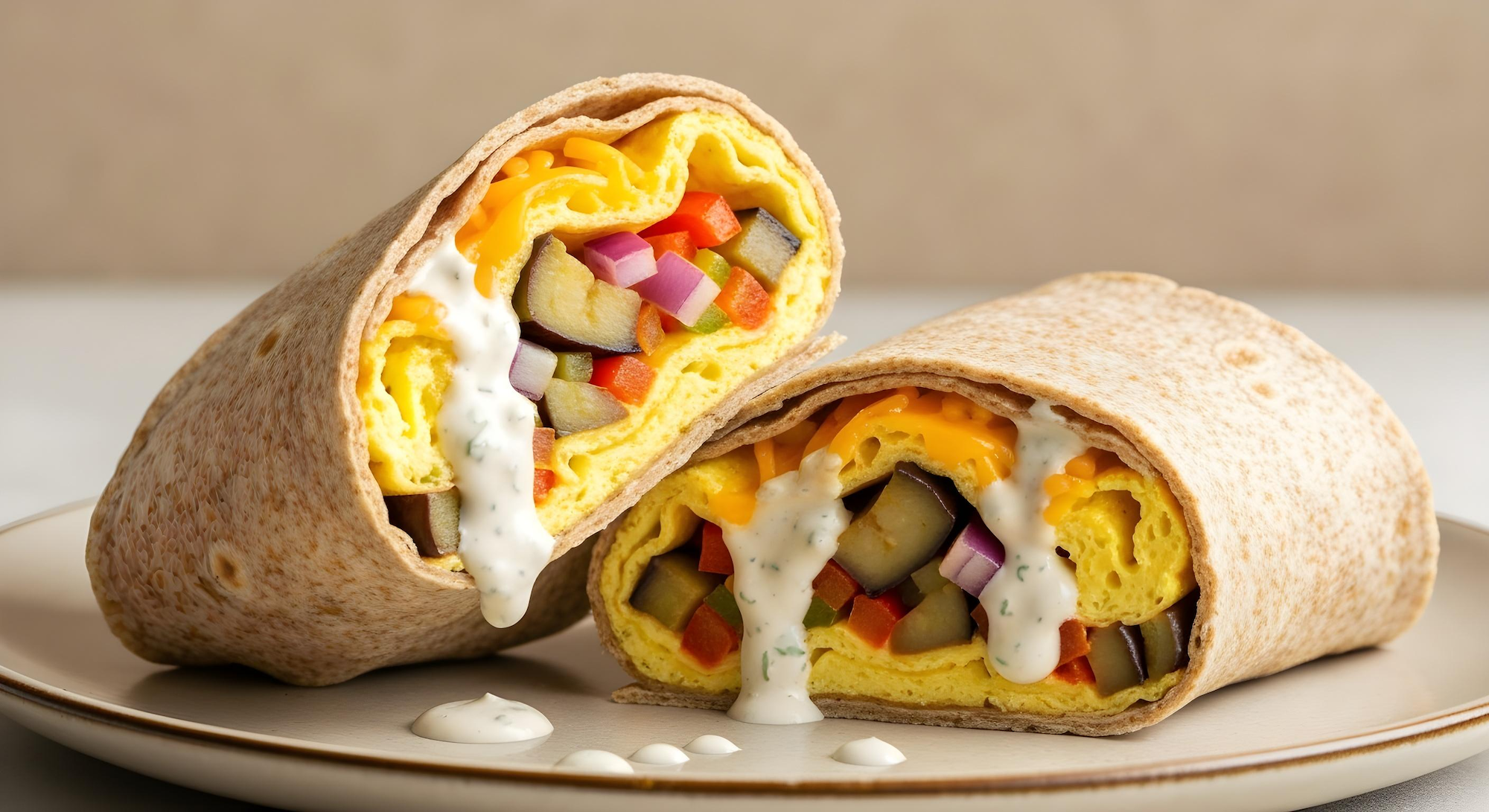 Cheesy Vegetable Omelet Wraps