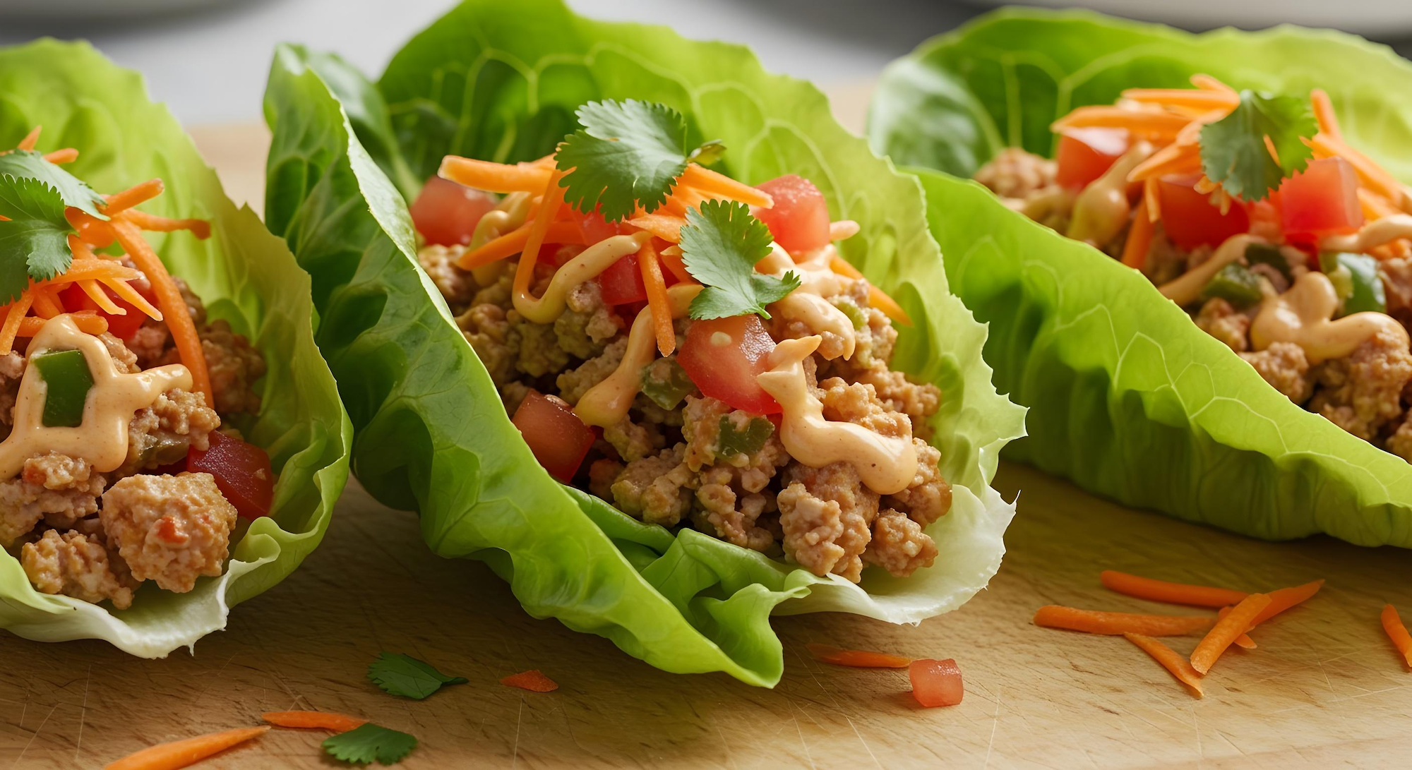 Creamy Southwest Ranch Turkey Lettuce Wraps