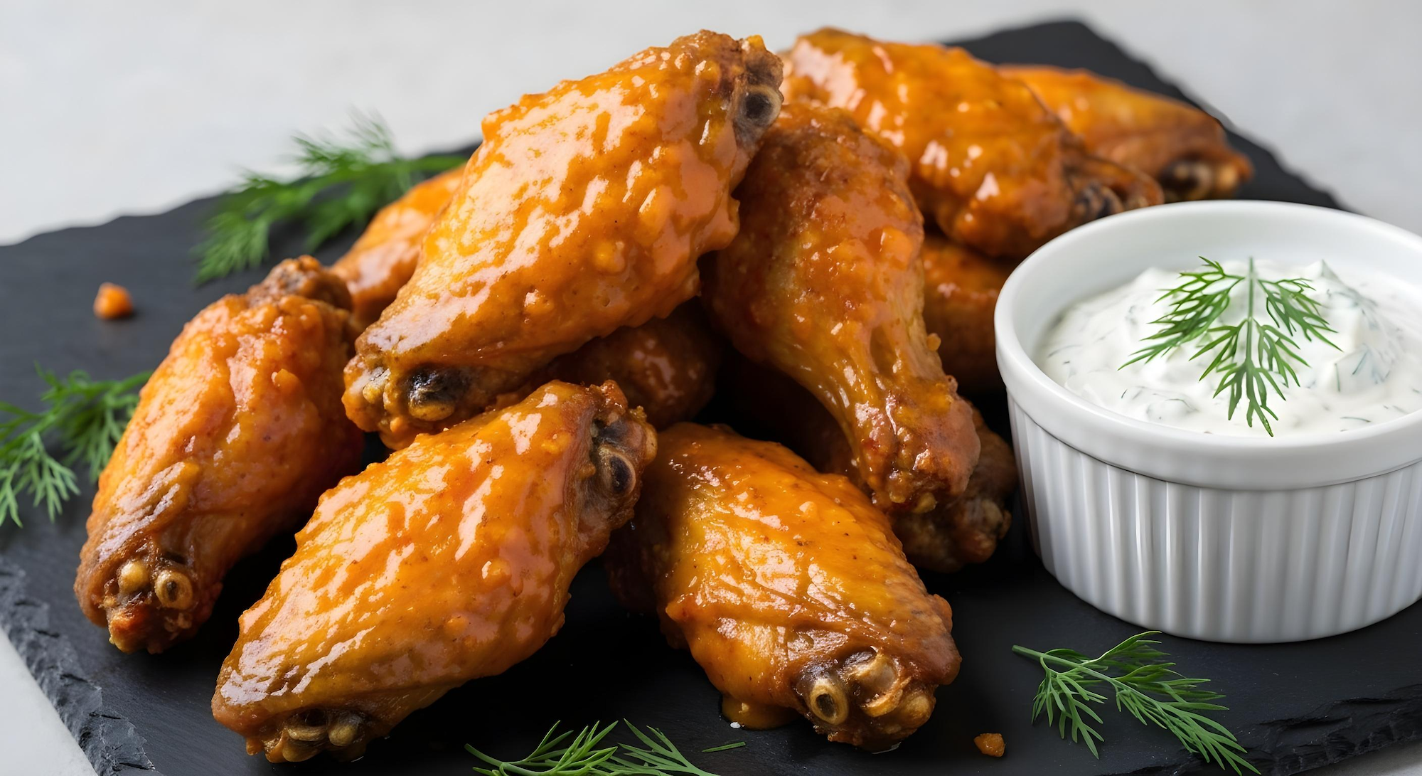 Crispy Mango Habanero Wings with Yogurt Ranch Dip