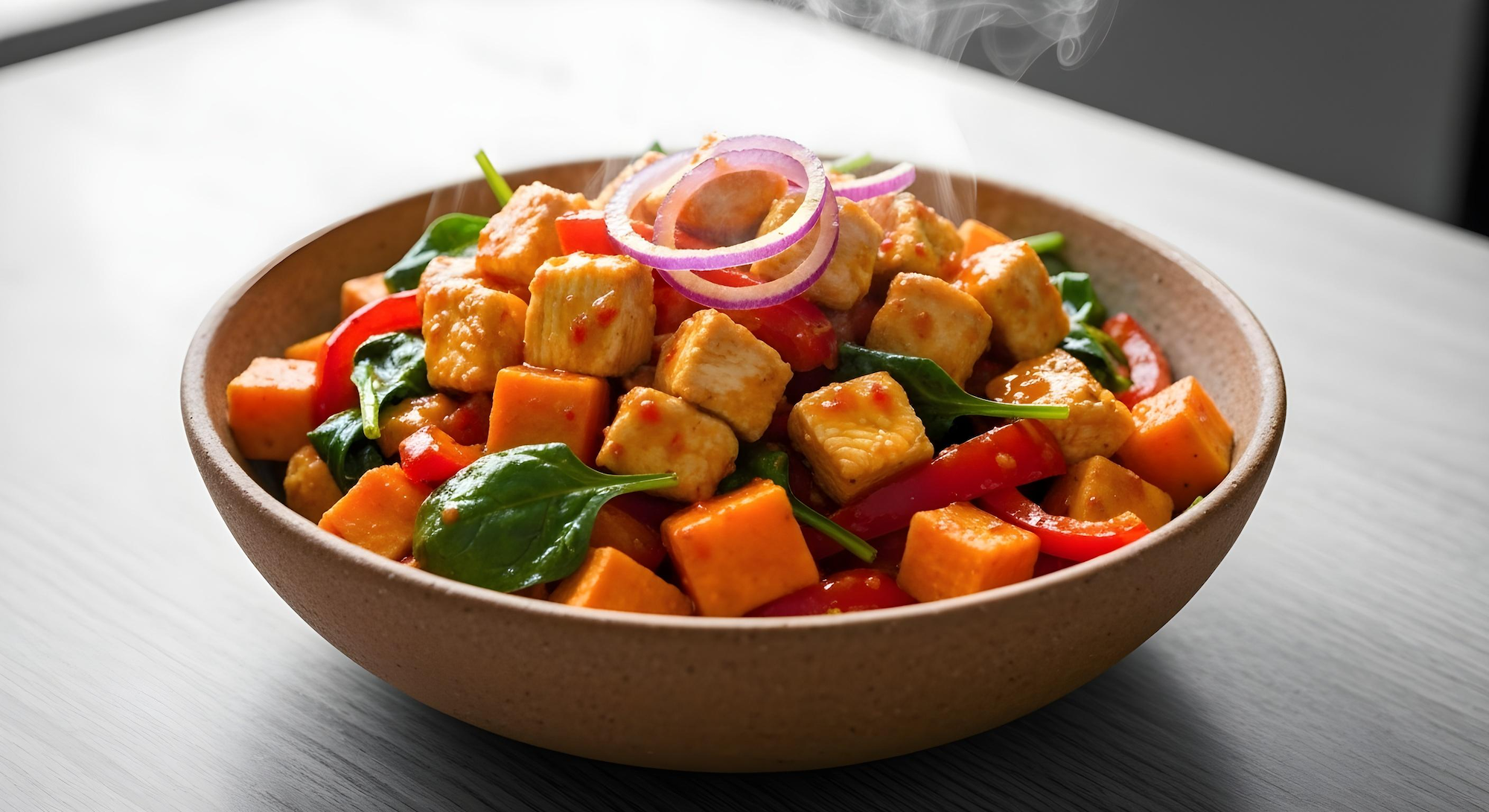 Fiery Mango Chicken and Sweet Potato Bowl