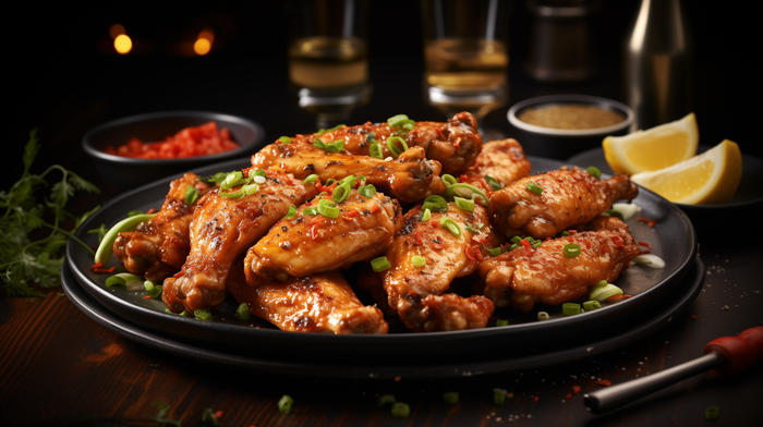 Green Onion Lemon-Pepper Chicken Wings