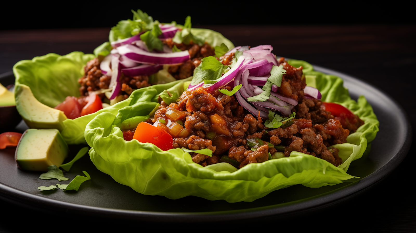 Image of healthy BBQ beef lettuce cups.