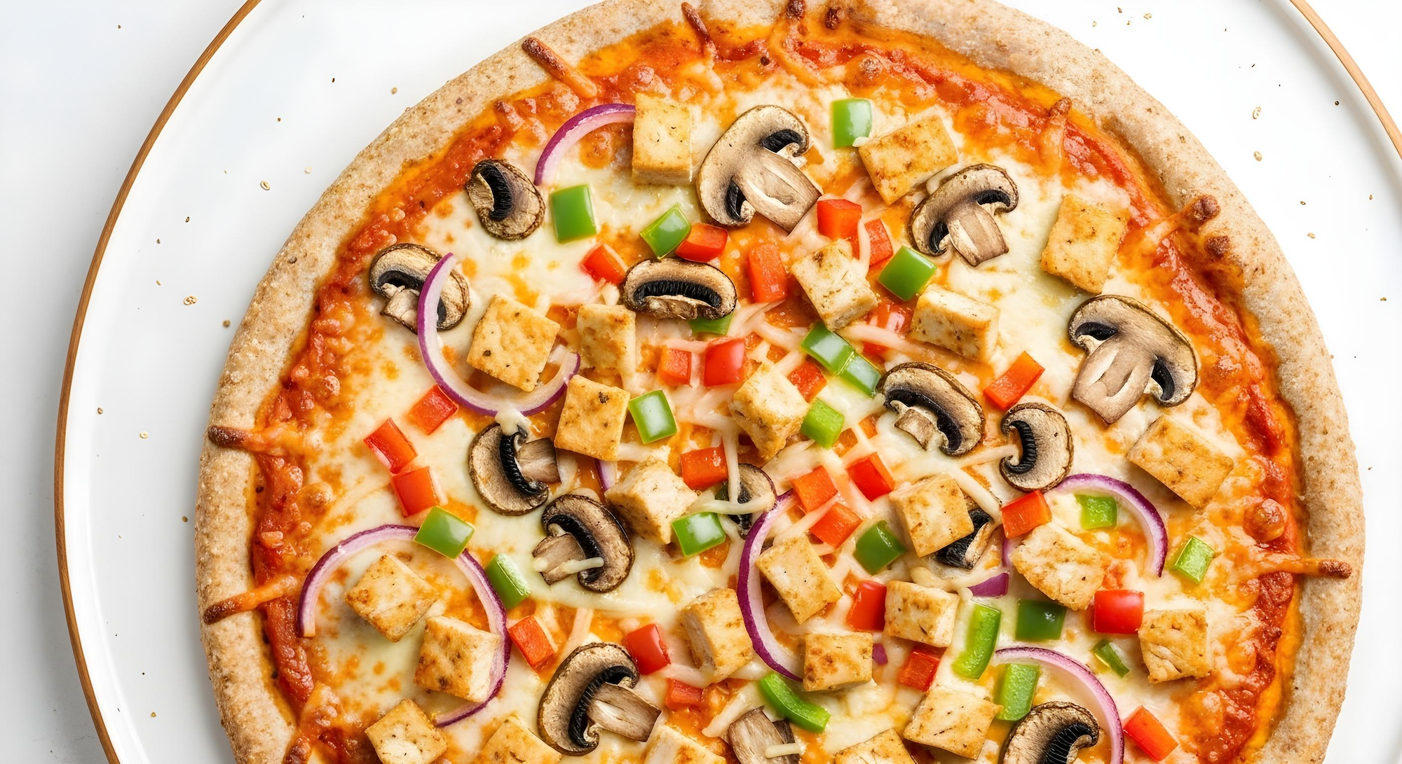 Healthy Chicken & Mushroom Pizza