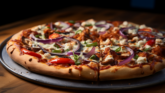 Loaded Buffalo Blue Cheese BBQ Chicken Pizza