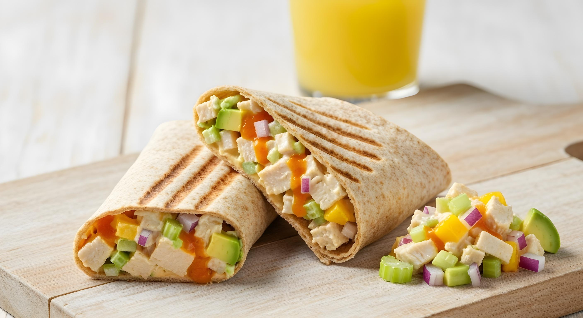 Mango Habanero Chicken Salad Wrap