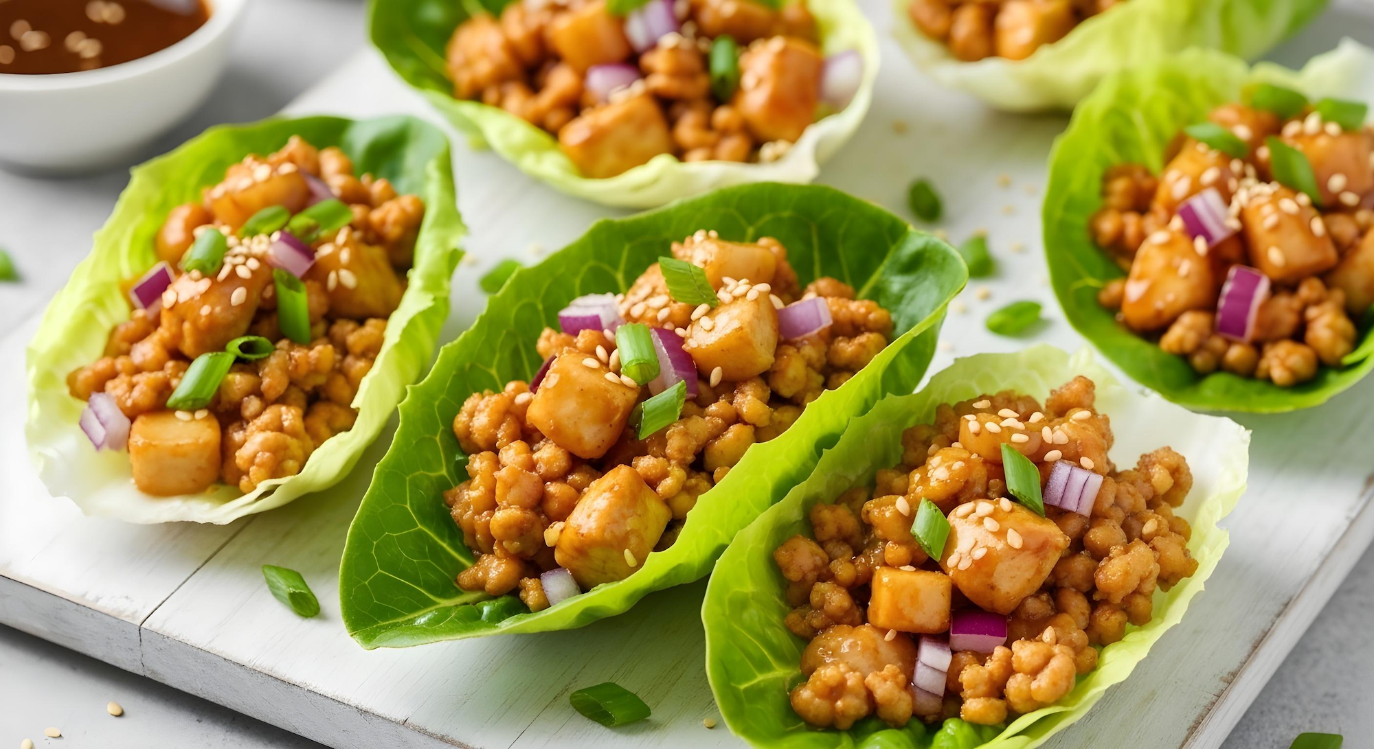 Sesame Ginger Chicken Lettuce Wraps