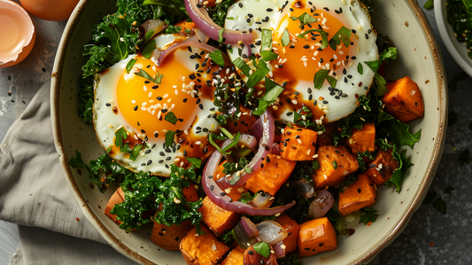 Sesame Ginger Sweet Potato & Kale Hash