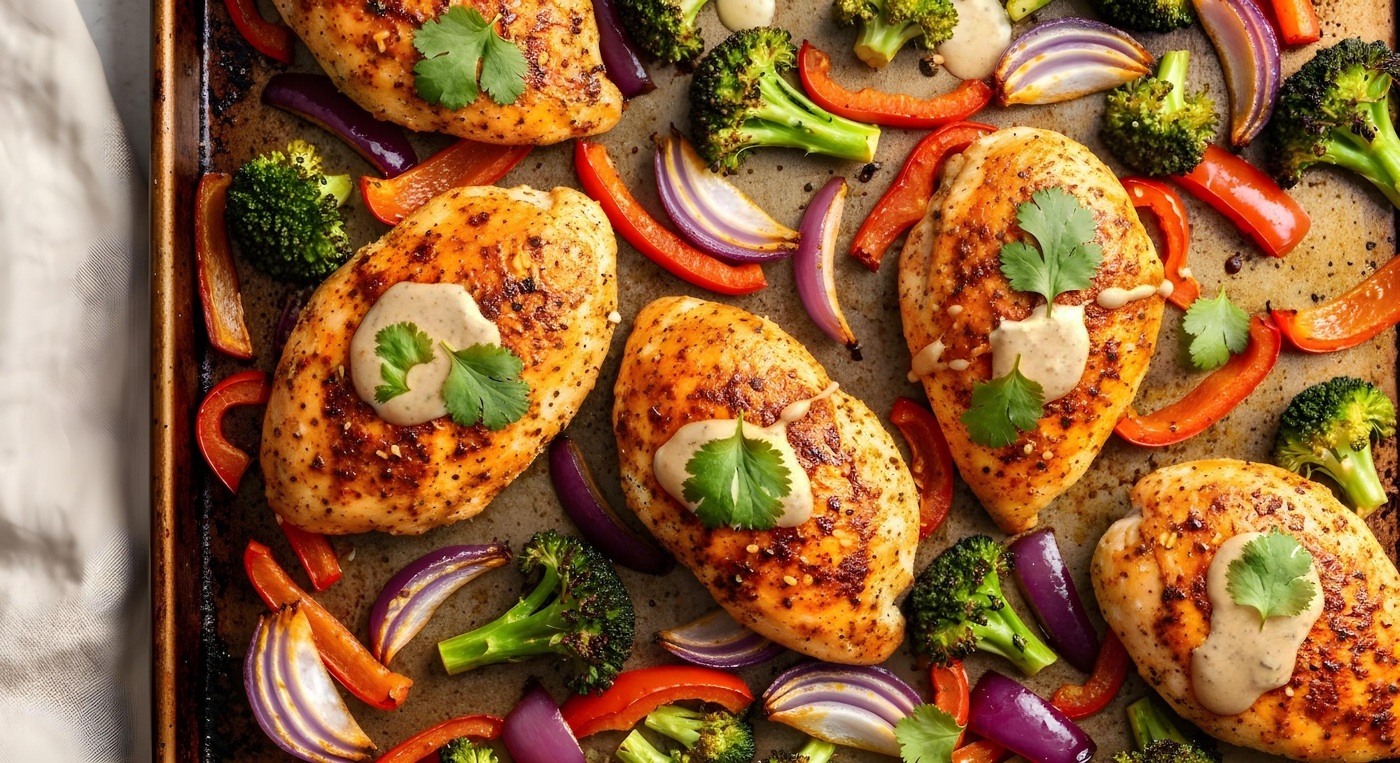 Southwest Ranch Chicken & Veggie Sheet Pan Bake