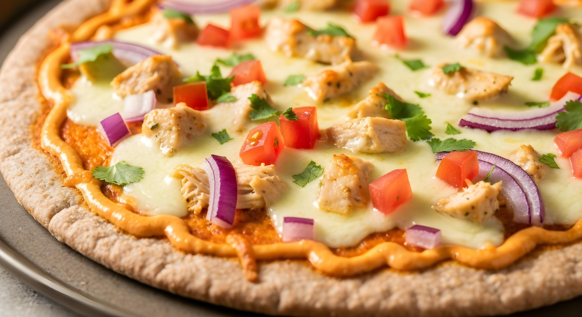 Southwest Ranch Chicken Pita Pizza