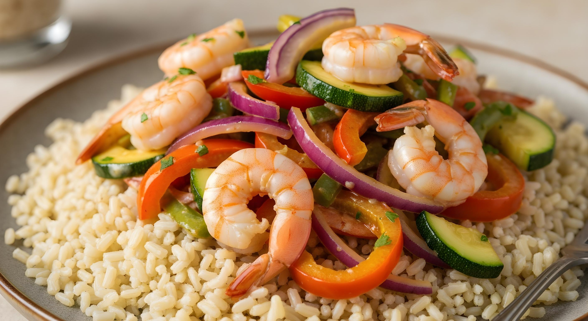 Southwest Ranch Shrimp & Veggie Stir-Fry