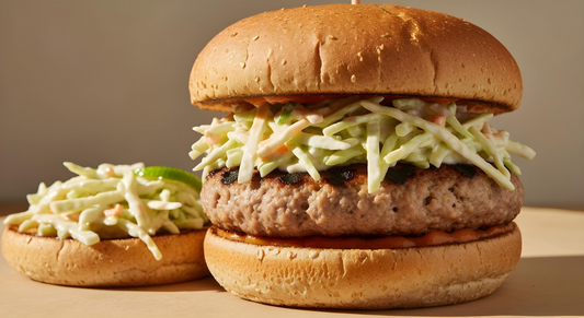 Southwest Turkey Burger with Greek Yogurt Slaw