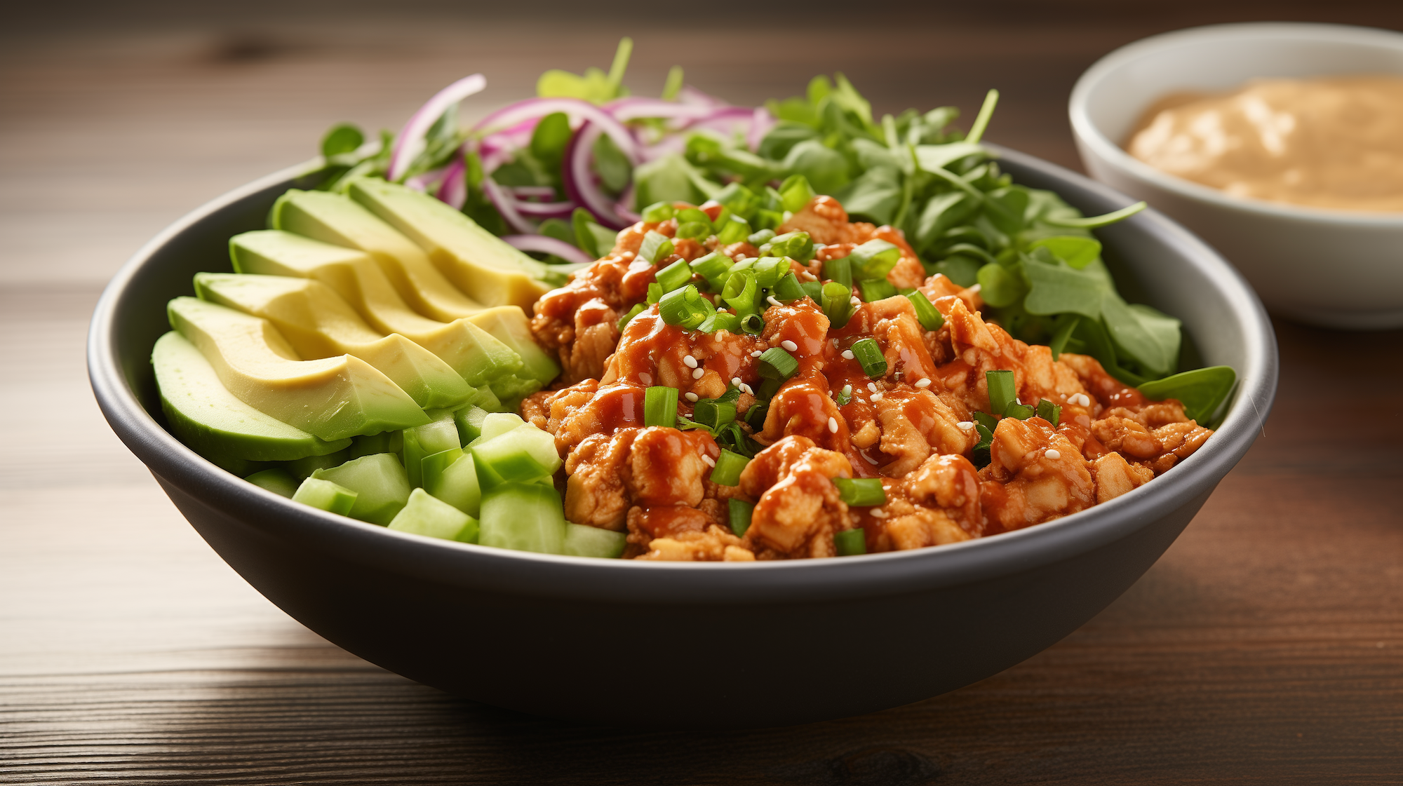 Spiced Buffalo Blue Chicken Burger Bowl (Bun-Free)