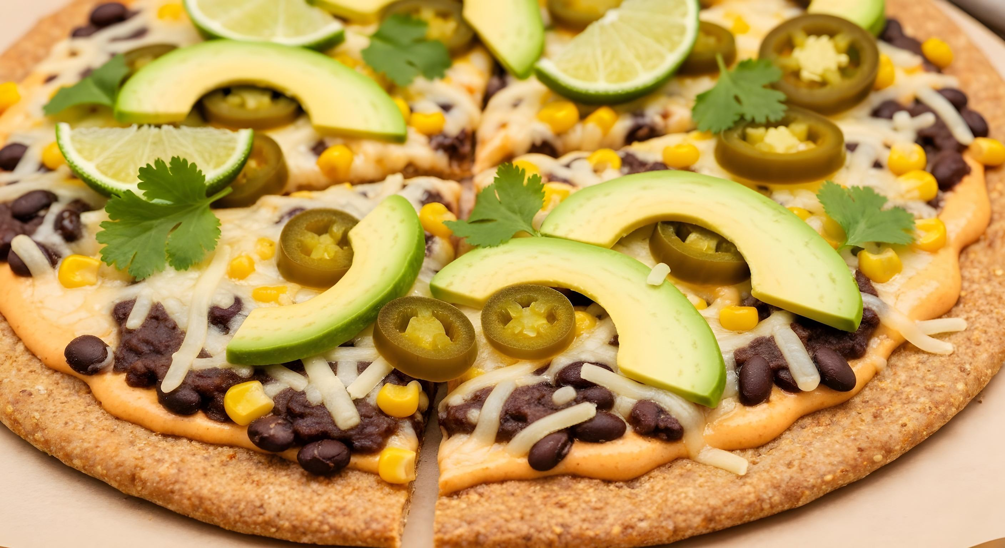 Spicy Black Bean & Avocado Flatbread Pizza