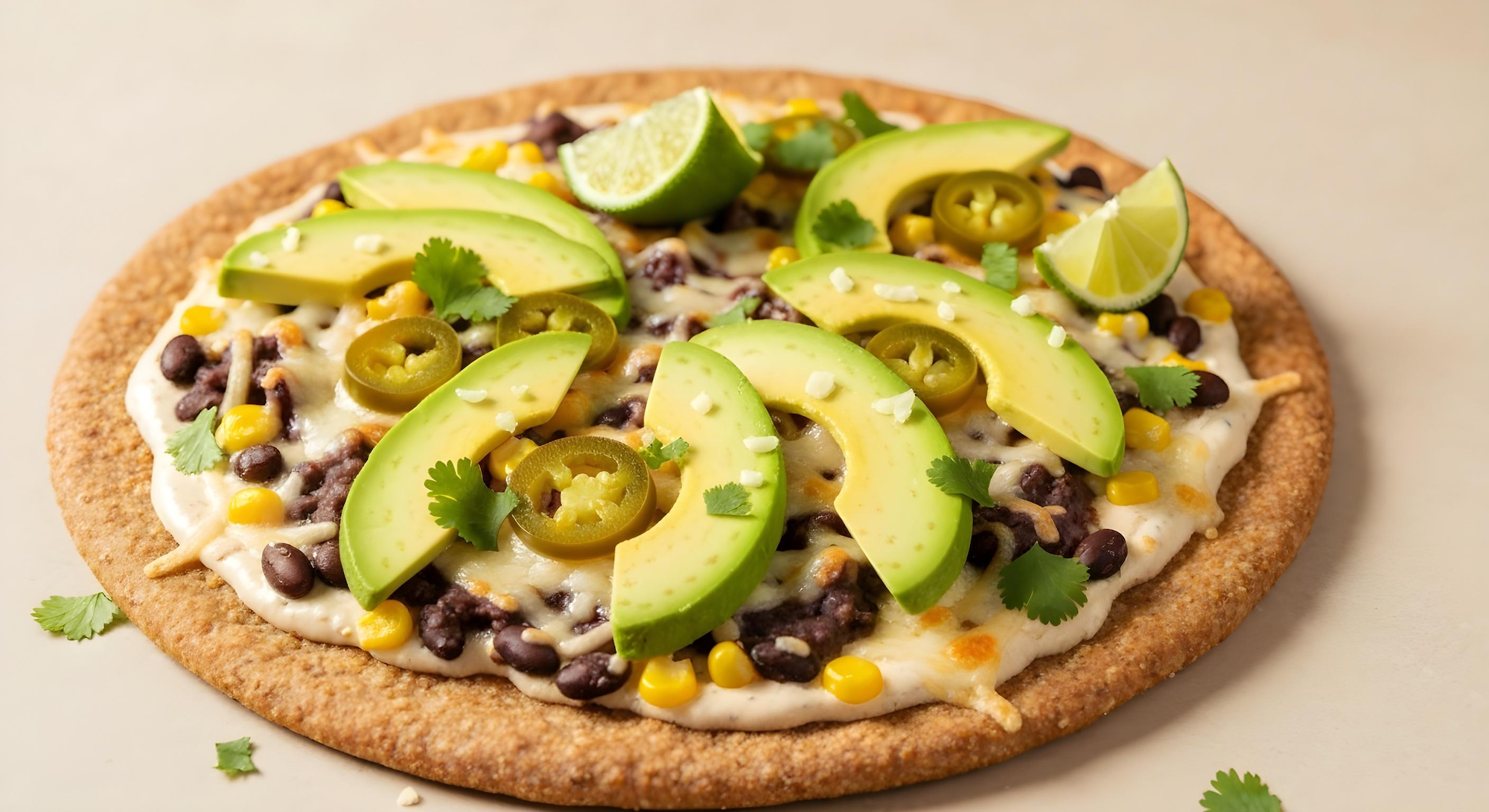 Spicy Black Bean & Avocado Flatbread Pizza