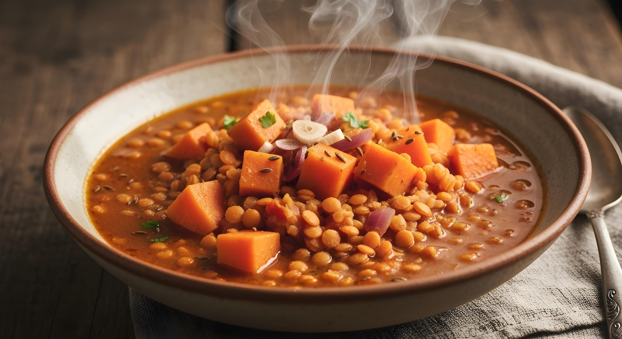 Spicy Lentil & Sweet Potato Stew