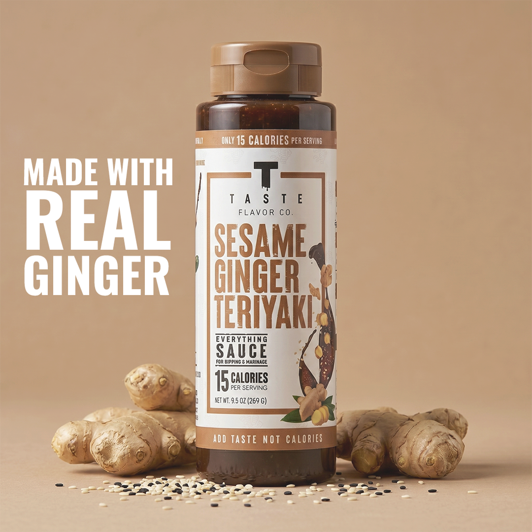 A bottle of Taste Flavor Co. Sesame Ginger Teriyaki Everything Sauce 
